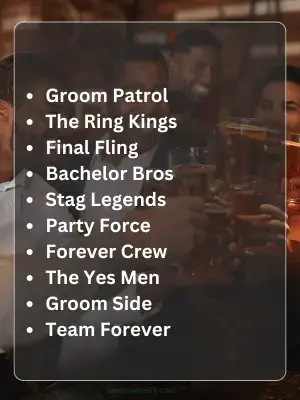 152 Bachelor Party Team Names That will Make the Groom Blush 2 Best Bachelor Party Team Names