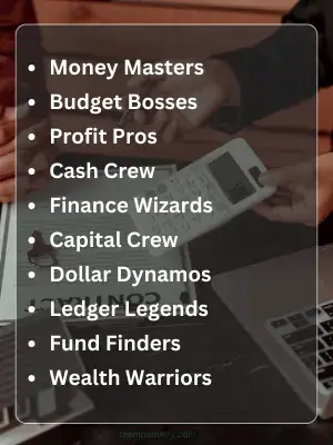 231 Catchy Finance Team Names for Work and Fun 2 Best Finance Team Names