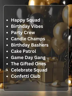 144 Birthday Team Names for Friends and Fun Parties 2 Best Birthday Team Names