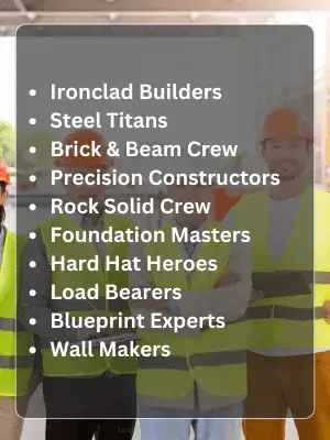 217 Best Construction Team Names: Unique Ideas for Your Crew 2 Best Construction Team Names