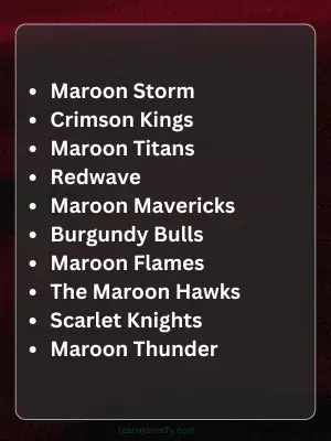 Best Maroon Team Names for Sports Work Gaming and More 2 Best Maroon Team Names
