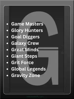 Team Names That Start With G for Work Sports Games & More 2 Best Team Names That Start With G