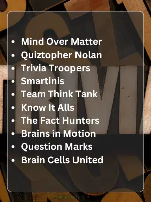 Best Trivia Team Names