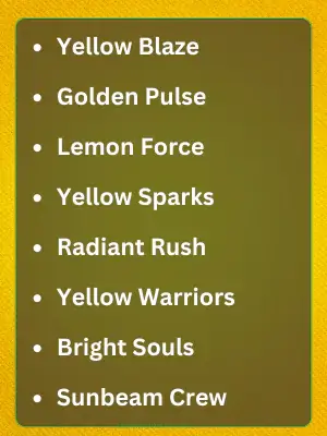 Best Yellow Team Names