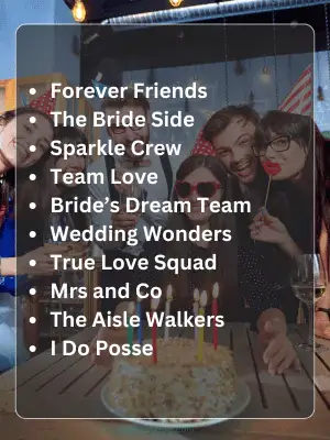 179 Party Team Names That Are Fun and Memorable 3 Bridal Party Team Names