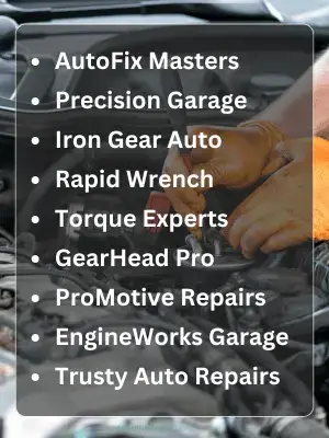 121 Mechanic Names - Funny Catchy Dirty & Unique Picks 2 Best Mechanic Names