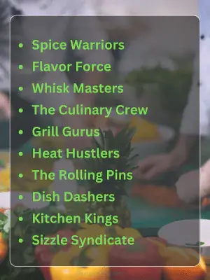 151 Cooking Team Ideas to Spice Up Your Culinary Game 2 Best Cooking Team Names