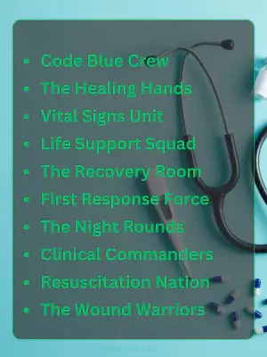 240 Medical Team Names - Funny Cool Dirty and Unique Ideas 2 Best Medical Team Names